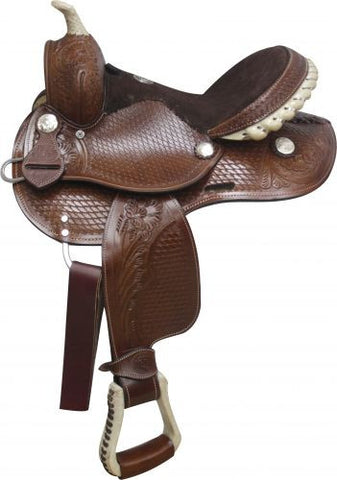 Fully tooled Double T pony saddle