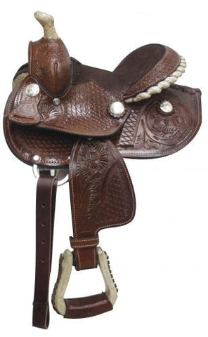 Fully tooled Double T pony saddle