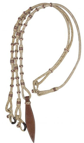  Showman ® Braided Natural Rawhide Romal Reins with Leather Popper